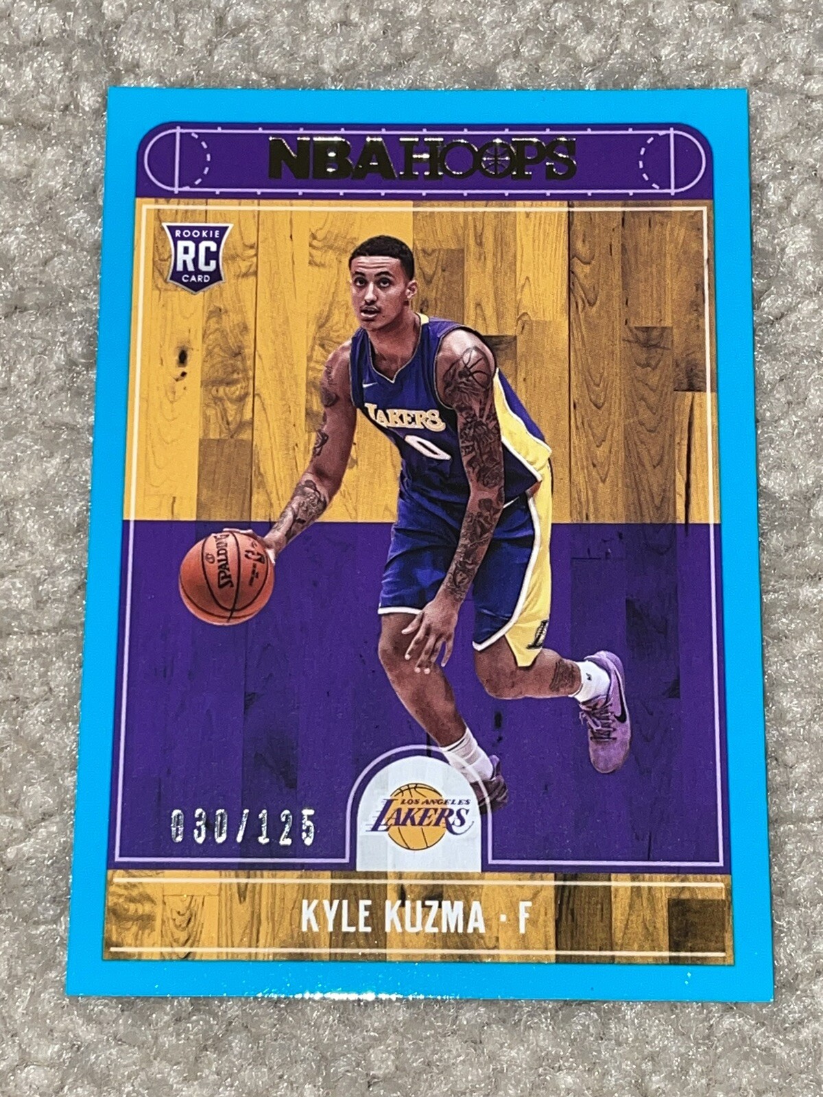 2017-18 Panini NBA Hoops Kyle Kuzma Teal RC Parallel 30/125 Washington Wizards