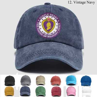 Embroidered Hat Purple Heart, Veteran Cap, Trucker Hat,Baseball Cap, Gift Idea