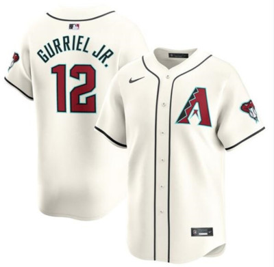 Men's #12 Lourdes Gurriel Jr. 2023-24 Cream Cool Base Stitched Jersey