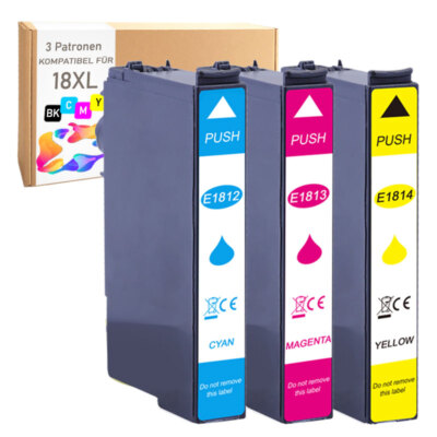3 Druckerpatronen Farbig XL kompatibel für Epson Expression Home XP-215