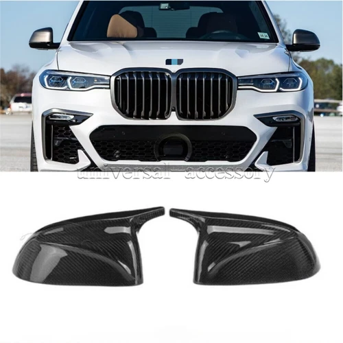 Real Carbon Fiber Side Mirror Cover Caps Replacement For BMW X5 G05 2019-2023