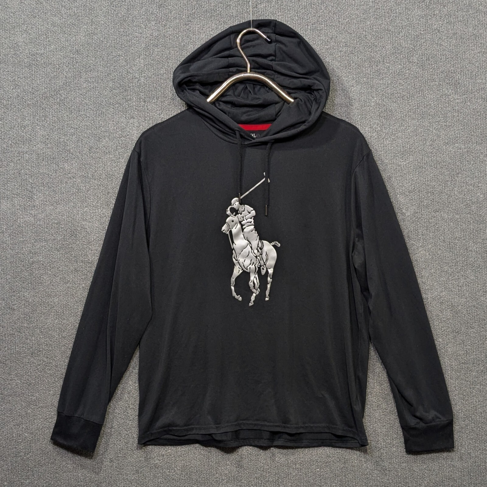 Polo Ralph Lauren Performance Felpa con Cappuccio Uomo Medium Big Pony Leggera Nera