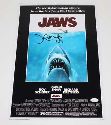 RICHARD DREYFUSS SIGNED 'JAWS' MATT HOOPER 12x18 MOVIE POSTER i