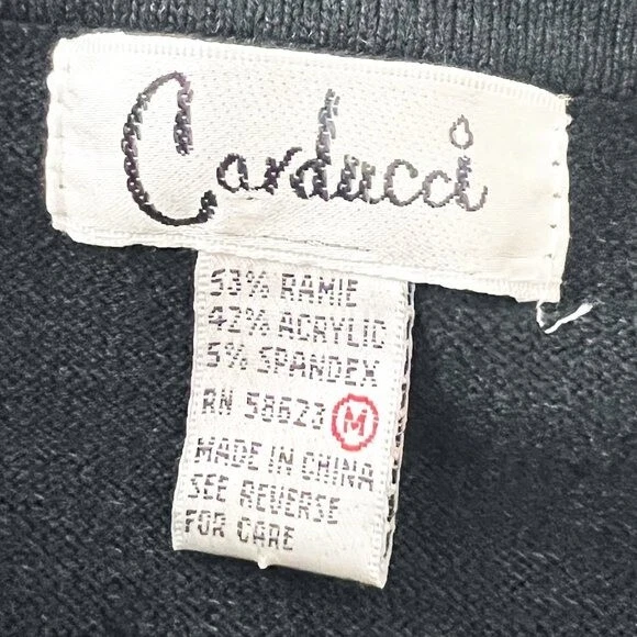 Cárdigan Carducci Suéter Mujer Mediano Negro Con Botones Floral Lentejuelas De Colección Foto 4 de 4