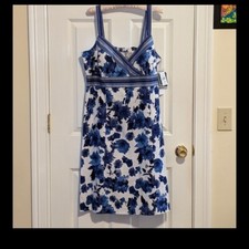 New R K Originals Women's Blue Floral Print  Dress Size 18