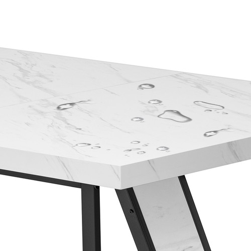 Esstisch 160x80cm Rechteckiger Marmormuster Küchentisch für 4-6 Personen schwarz - Bild 10 von 13