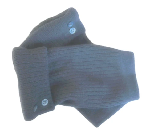 FINGERLESS GLOVES BLUE NAVY 100% MERINO WOOL S M L ONE SIZE OS ARM WARMERS CUFFS