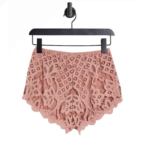 NWT FREE PEOPLE FP One Intimately Adella Pink Ballet Lace Shorts Lingerie SMALL - Picture 3 of 13