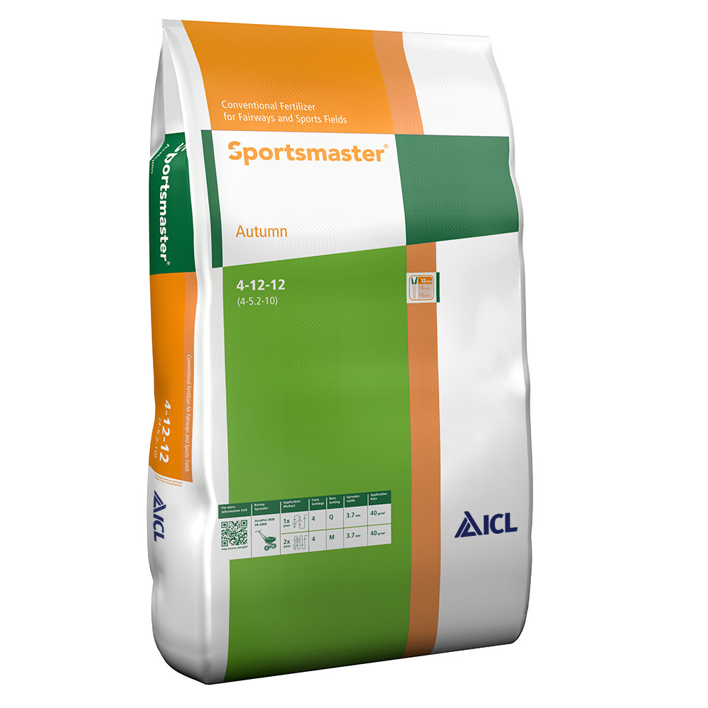 ICL Sportsmaster 4-12-12 Autumn Winter Lawn Fertiliser Feed 25kg - Covers 750m²
