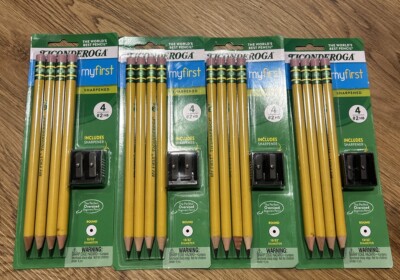 Ticonderoga My First Pencil #2 HB 4 Count W/ Sharpener 33309 LOT OF 4 Pack