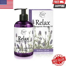Relax Therapeutic Body Massage Oil for Sore Muscles Lavender Peppermint Marjoram