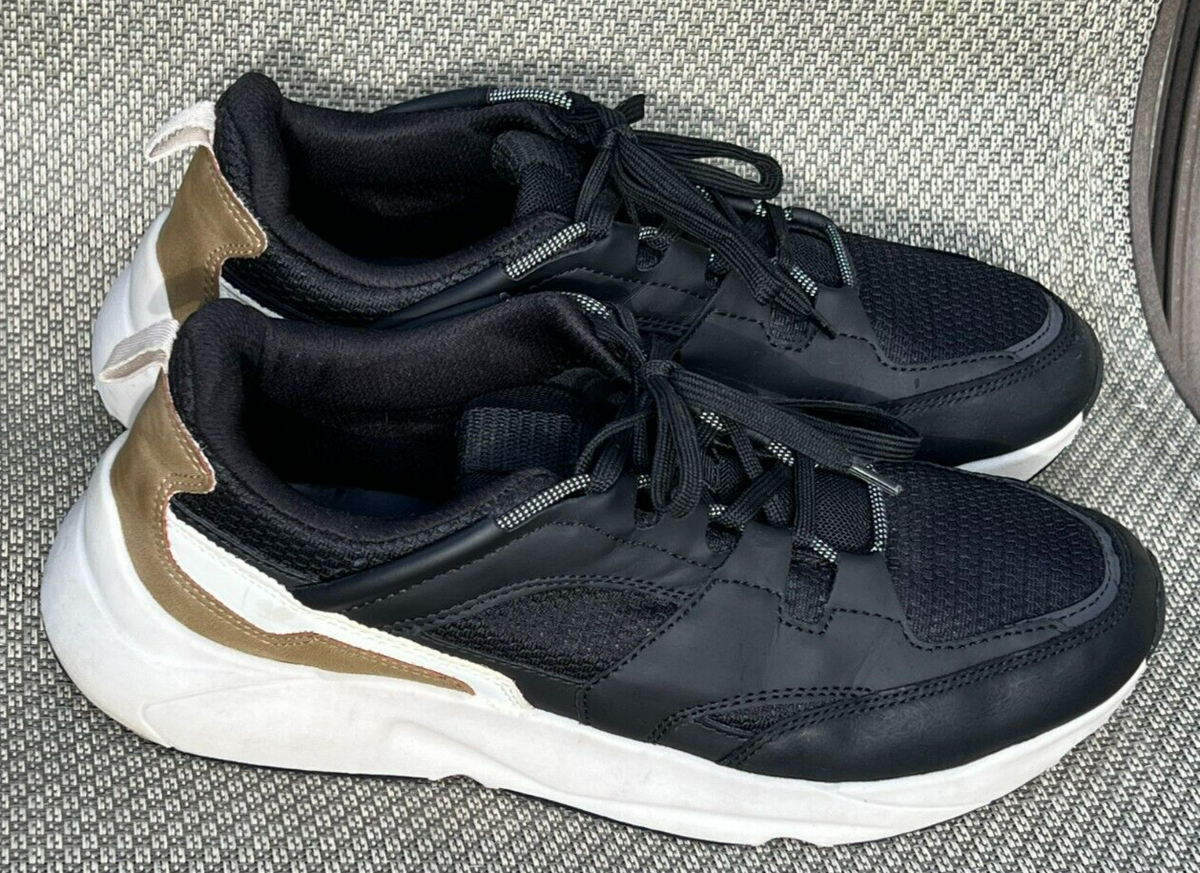 Zara Ortholite Men's Lace Up Walking Shoe Gym Sneakers Black Size