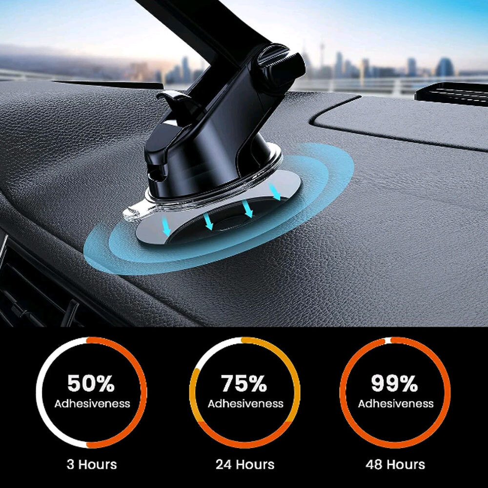 80mm Black Adhesive Suction Cup Mount for Car Dash Dashboard