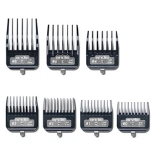Andis 7 Piece Master Premium Metal Comb Set Hair Clipper Attachments Guide 33645