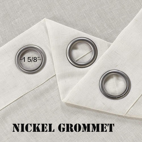 H.VERSAILTEX Tende Grommet Lino Naturale 52""x84"" (2 Pannelli) - Colore Naturale - Foto 5 di 6