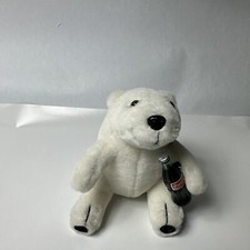 Vintage Coca-Cola Polar Bear Plush Coke Bottle Christmas North Pole Toy Mascot