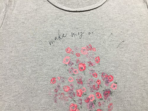 Maurices T Shirt Plus Size 1X Gray Short Sleeve Crew Neck Graphic Print Flowers - Picture 3 of 11