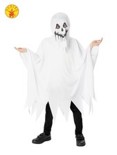Ghost Poncho With Hood - 7-8 Yrs - Rubies