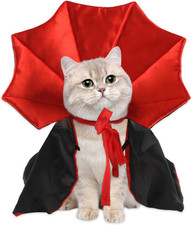Cat Cape Vampire Cloak Halloween Dog Costume Pet Cosplay Apparel Outfit Decor Ac