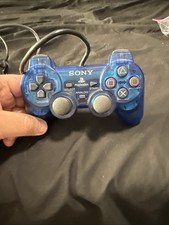 Sony PlayStation 2 PS2 Ocean Blue Clear Contr...