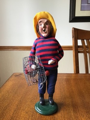 Vintage Byers Choice Caroler Figurine Fisherman With Crab Trap 2000