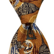 ERMENEGILDO ZEGNA Men's 100 Silk Necktie ITALY Luxury Geometric Multi-Color EUC