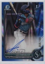2022 Bowman Chrome Prospect Blue RayWave Refractor /150 Luis Chevalier Auto v9t
