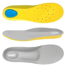 Unisex Shoe Insoles for Men and Women, Memory Foam, High Arch Support, Planta...