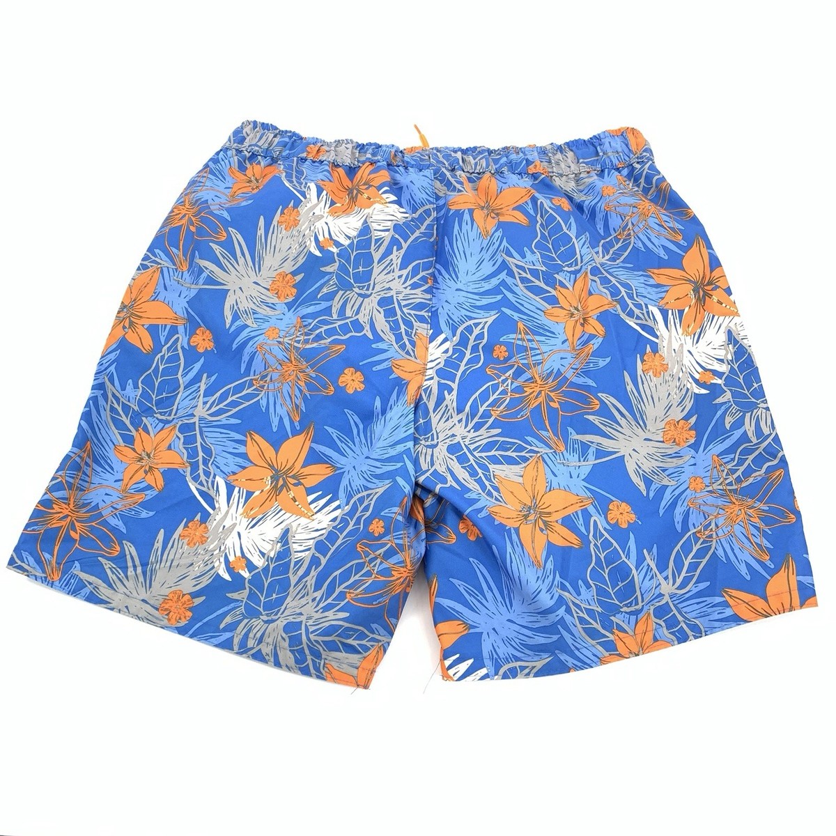Dream Wave Hawaiian Floral Print Swim Trunks Size Large Mens Blue
