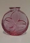 Vintage Rose Blenko Glass #6322 Shamrock Vase by Wayne Husted