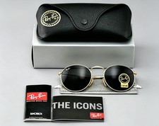 Ray-Ban Round Metal Polarized Sunglasses RB3447 Gold Frame Black Lens