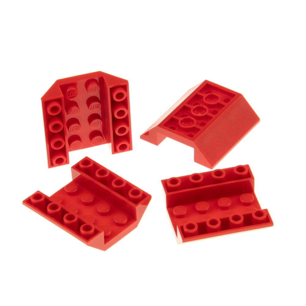 4x Lego Roof Tile 45° 4x4x1 Red Inverted Body Wedge Slope Brick 4603489 4854
