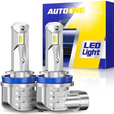 Pair AUTOONE CANBUS White 6000K H8 H11 LED High Beam Low Bulbs Headlight 40000LM