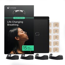 Intake Breathing Magnetic Nasal Strips Starter Kit 15 Count, Black