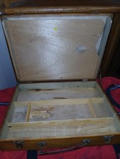 Vintage Wooden Hinged Artist Painter Box With Palette Pristine Condition Present