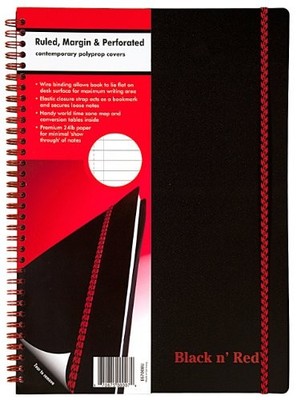 Black N Red E67008 Perforated Notebook 70 Sheets 8.25x11.75in Black
