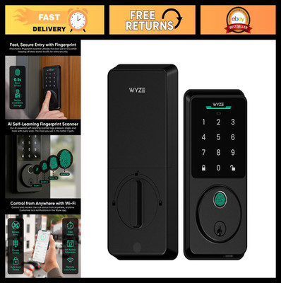 Smart Keyless Entry Door Lock, Fingerprint & Wi-Fi Deadbolt, Auto-Lock, 8-Month