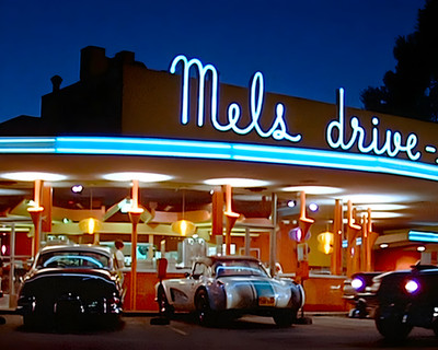 AMERICAN GRAFFITI MEL'S DRIVE IN 1973 8''x10'' Photograph
