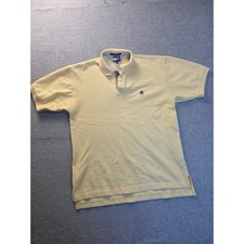 Tommy Hilfiger Mens Vintage Pique Polo Shirt Yellow Crest Logo Medium