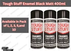 Tough Stuff Enamel Black Matt Spray Paint 400ml|Multi-Pack Options|Smooth Finish