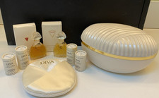 VTG UNGARO DIVA POWDER BOX~DIVA MINIS 1/4 oz EDP EDT ~4 MINI powders 1980's READ