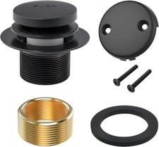 KBH Bathtub Drain Kit Tip Toe with Two Hole Overflow Matte Black 
