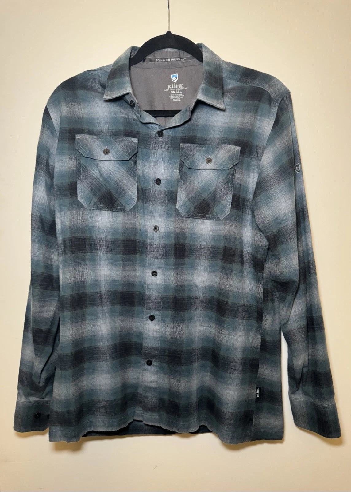 Kuhl Shirt Long Sleeve Button Front Pockets Casual Outdoors Plaid Mens Small