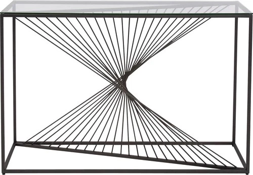 Elegant Optical Twist Console Table in Matte Graphite - Picture 3 of 6