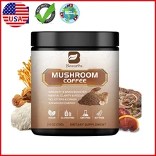 70g Organic Mushroom Coffee-Reishi,Cordyceps, Lion's Mane,Turkey Tail Mushrooms
