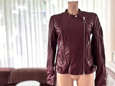 Giacca di pelle donna chiusa casual, taglia L