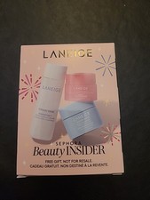 Laneige Sephora Beauty Insider 3 Piece Set Water Bank Moisturizer Lip Mask NIB