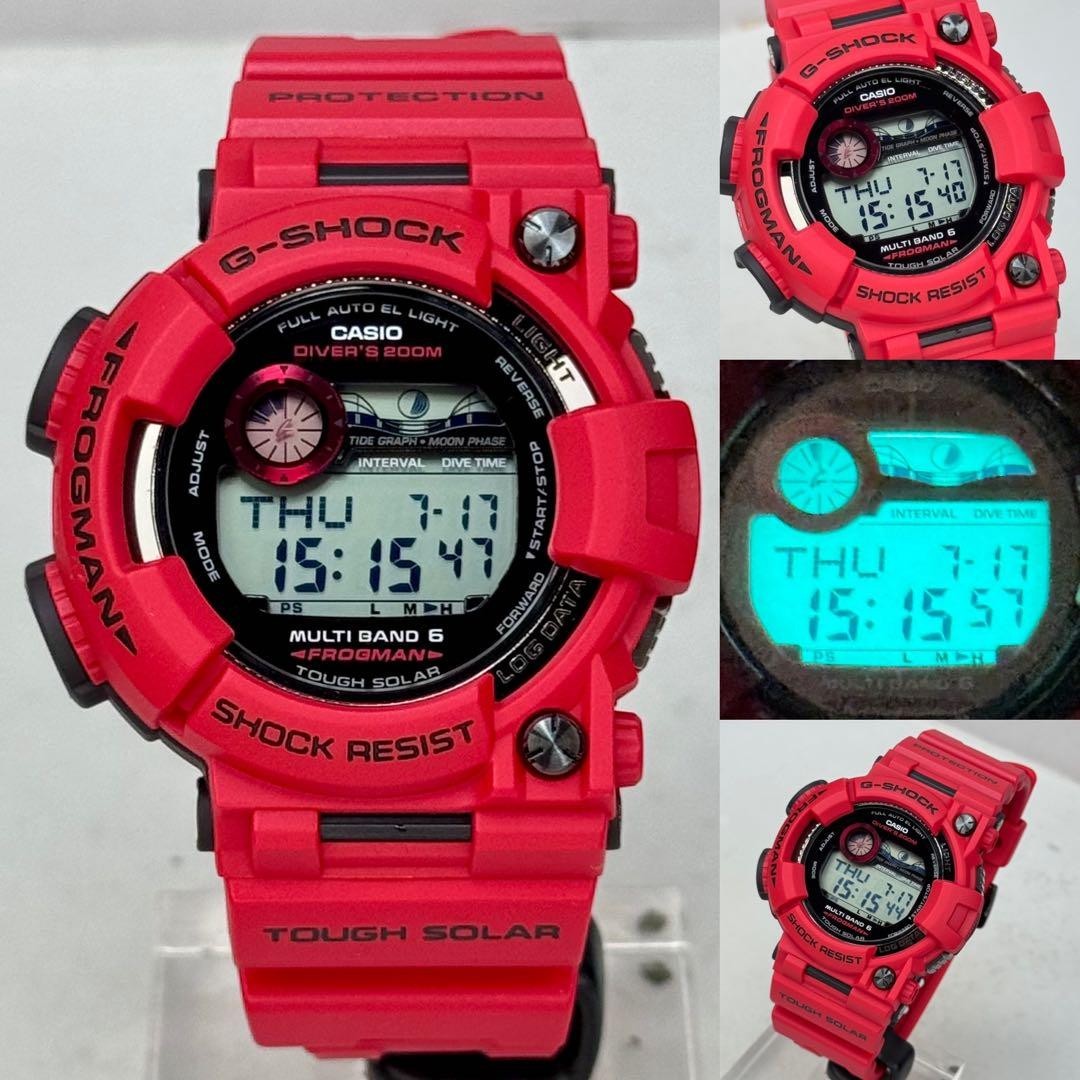 Unused MINT CASIO G-SHOCK GWF-1000RD-4JF FROGMAN Burning Red Solar
