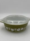 PYREX Crazy Daisy Green 500 ML Casserole Dish 471 W/Lid Vintage Spring Blossom