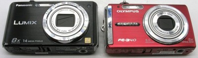 Olympus FE-340 & Lumix DMC-FH20 Digital Cameras Untested for Parts or Repair